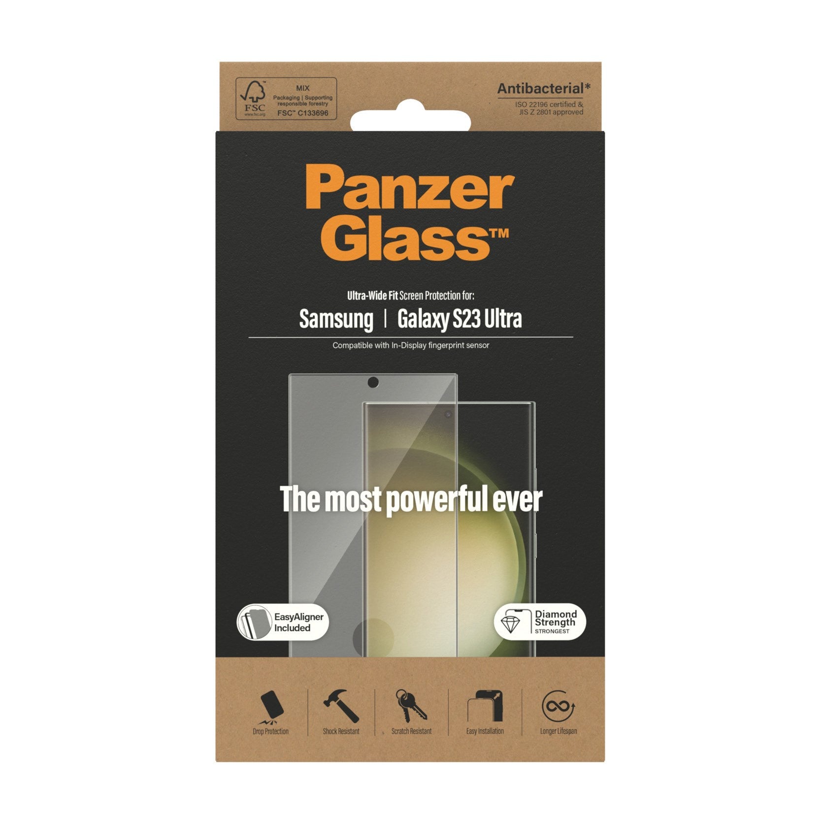 PanzerGlass® Screen Protector Samsung Galaxy S23 Ultra | Ultra-Wide Fit w. EasyAligner